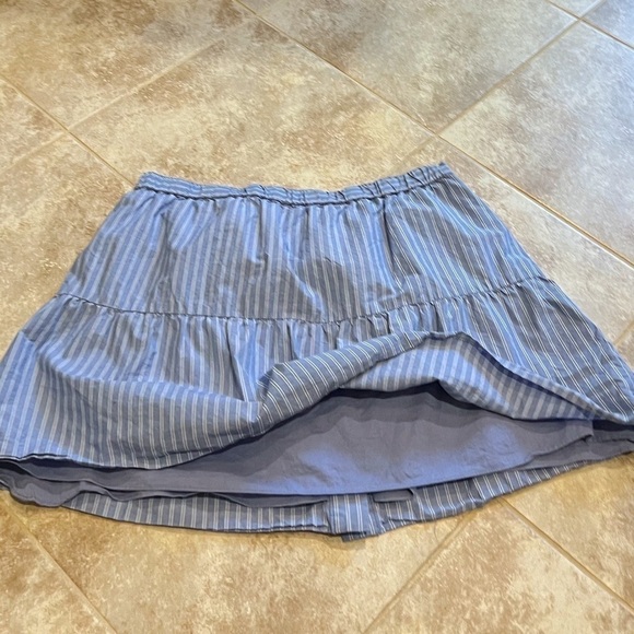 Madewell Bistro Stripe Mini Cotton Placket Button Front Mini Skirt Small blue - Picture 4 of 8